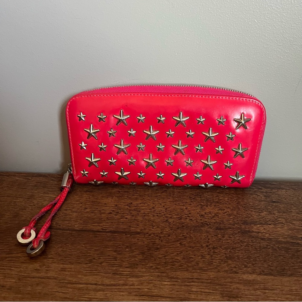 Jimmy Choo Red/pink Star-Studded Wallet